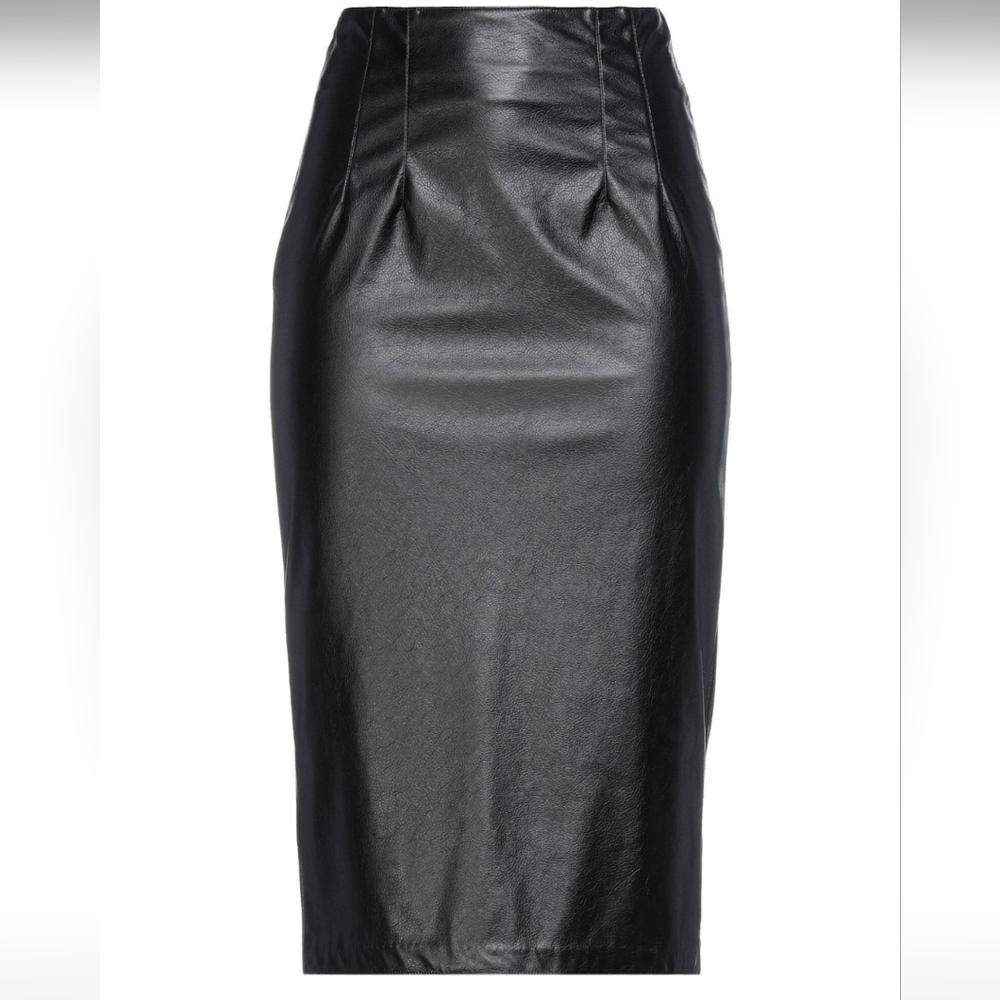 Atos Lombardini leather midi skirt